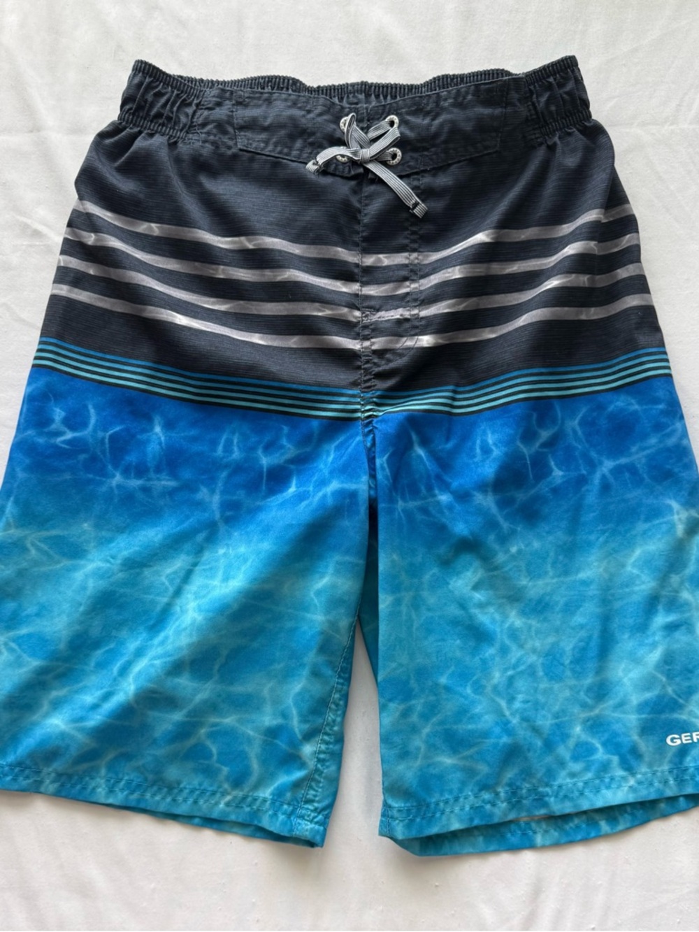 Gerry XL 18/20 Blue Water-Print Boy’s Swim Trunks
